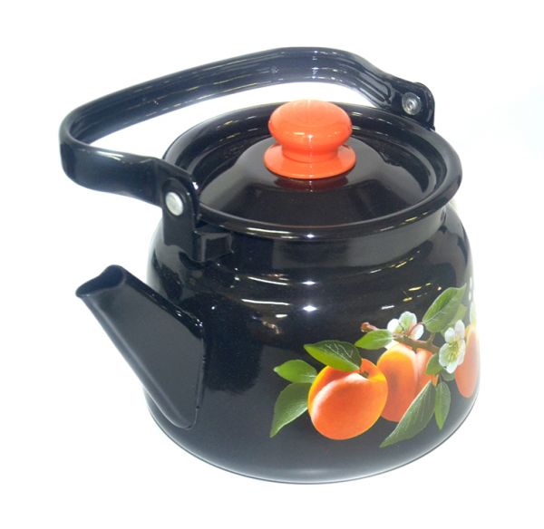 Kettle 2,3l enamel S2714.36 decor black with pl. button